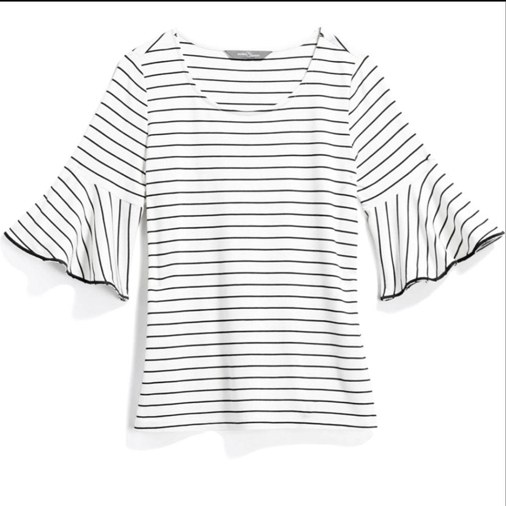 Stitch Fix Market & Spruce striped flutter bell sleeve top / blouse